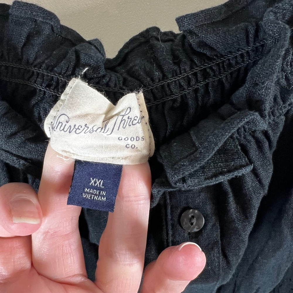 Universal Thread Black Linen Blend Button Front S… - image 6